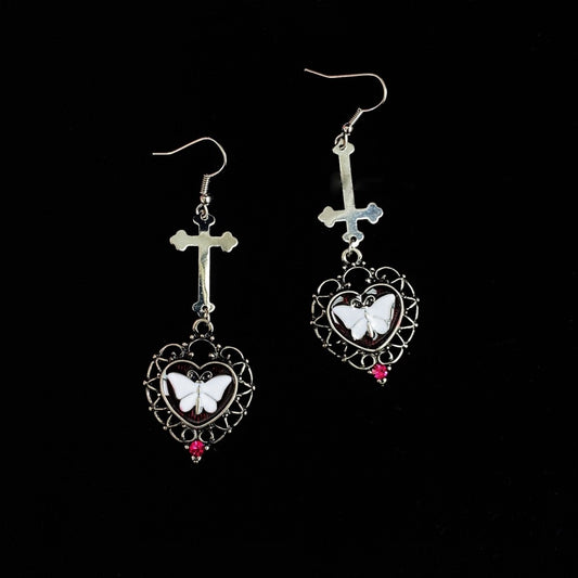 Butterfly Cross Earrings