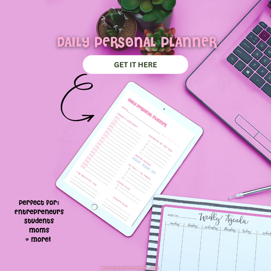Daily Personal Planner Pink (Digital Download/Printable)