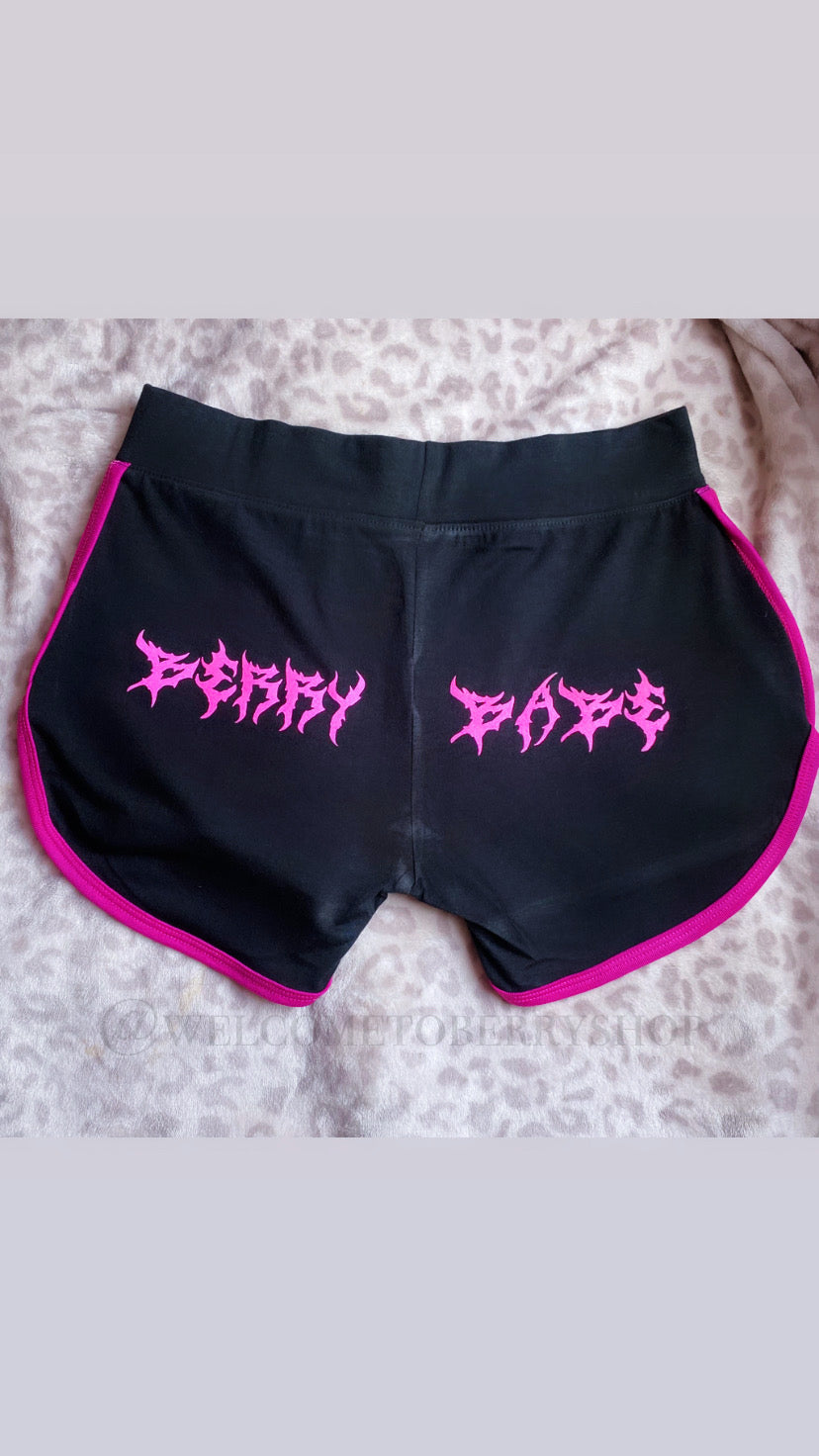 Berry Babe Pink Lined Streetwear Shorts