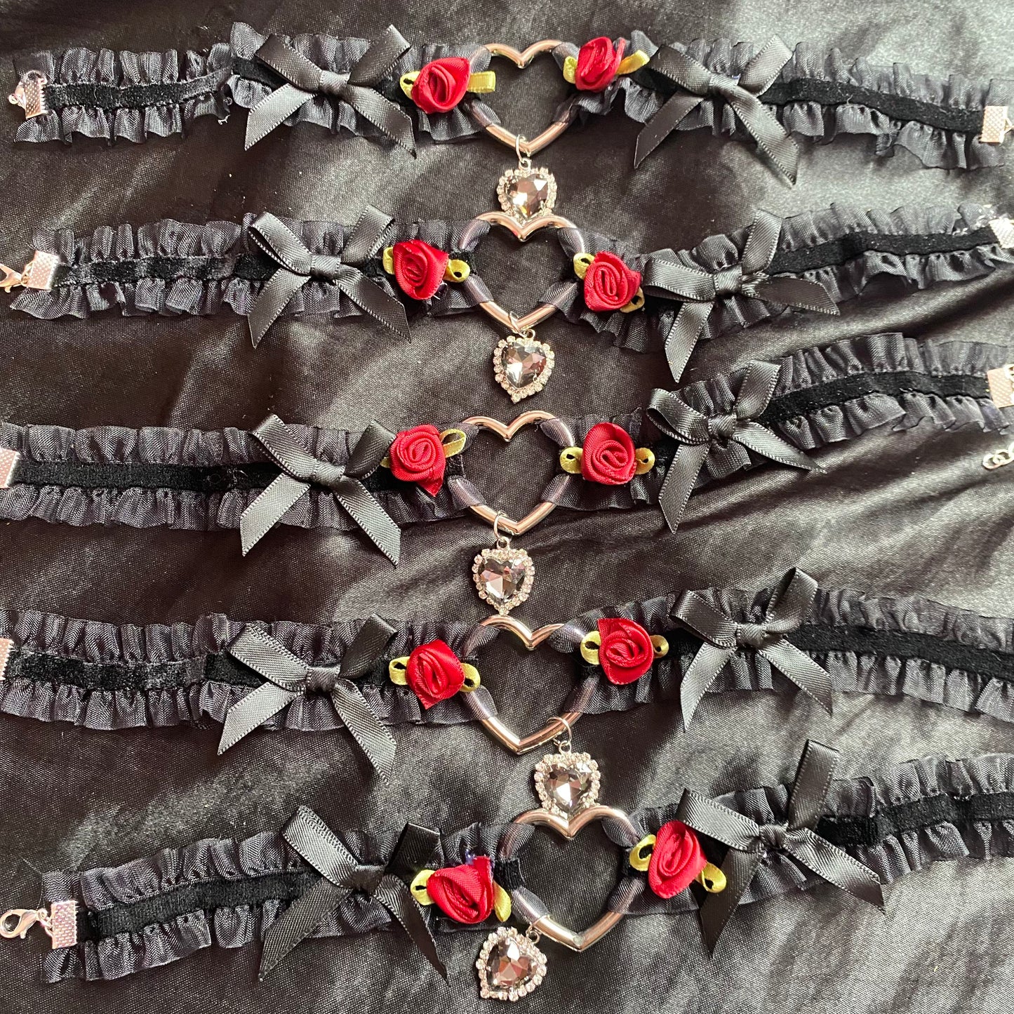 Crystal Rose Lace Choker
