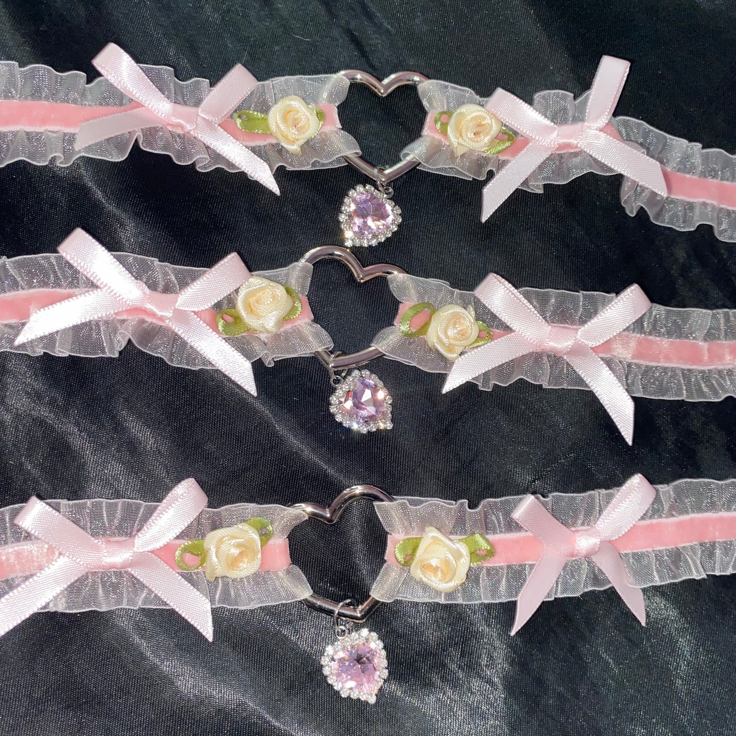 Crystal Rose Lace Choker