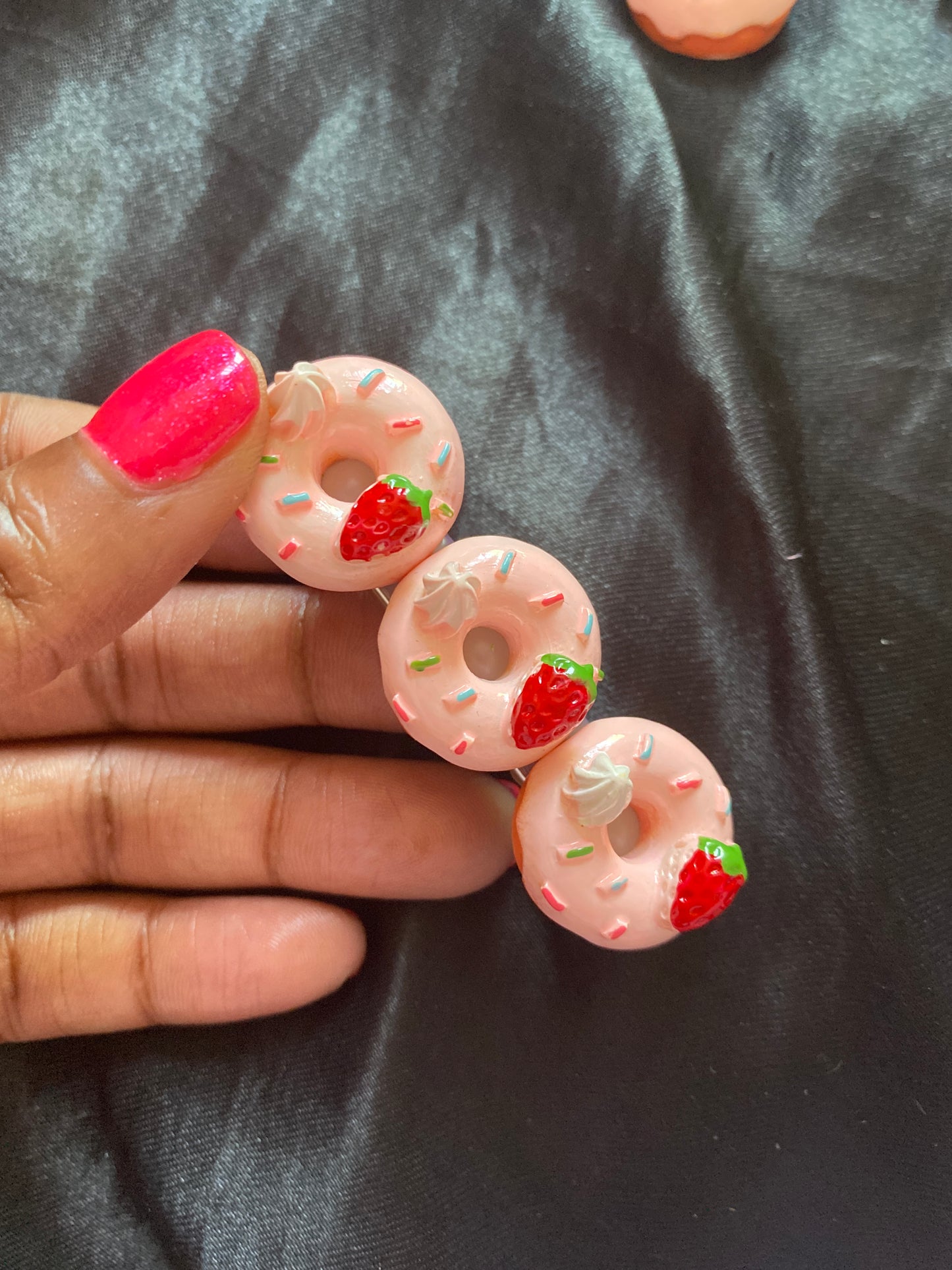 Strawberry Donut Hair Clip